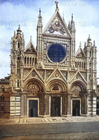 Historisches Foto (ca 1880) des Doms von Siena, Duomo di Siena, Toskana, Italien / Historical photo