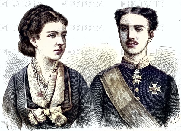 Maria de las Mercedes de Orleans y Borbon, 1860 - 1878 and Alfonso XII 1857 - 1885, Alfonso