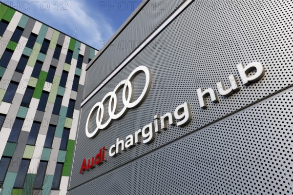 Audi charging station for electric cars on EUREF Campus Düsseldorf, European Energy Forum for