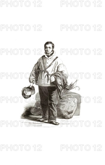 Types from Holland around 1841, Kruier van Amsterdam, luggage rack or servant, Netherlands,