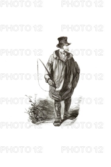 Types from Holland around 1841, De Limburgse voerman, The Limburg Carriage, Netherlands, authentic,
