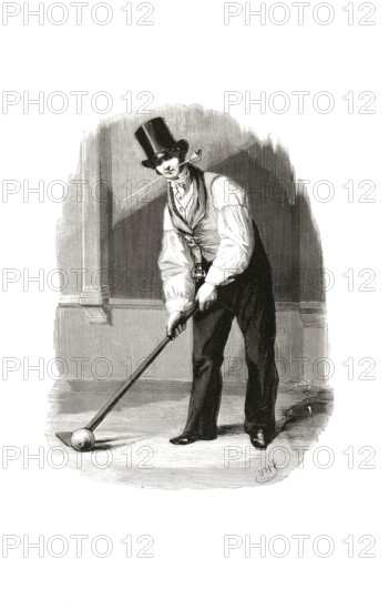 Types from Holland around 1841, De Kolver, golfer, Netherlands, authentic, digitally restored