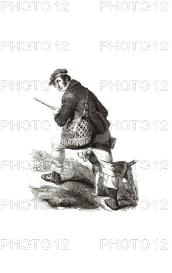 Types from Holland around 1841, De Jager en de Polsdrager, The Hunter and the Pulbearer,