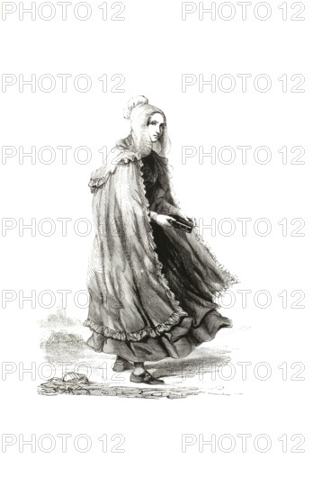 Types from Holland around 1841, Het Noord-Brabantse meisje, The girl from North Brabant, the