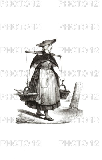 Types from Holland around 1841, De visvrouw van Arnemuide, Die Fischfrau von Arnemuiden,