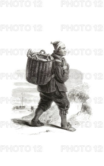 Types from Holland around 1841, De Scheveningse visser, The Scheveninger Fisherman, Netherlands,