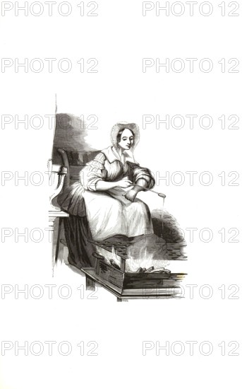 Types from Holland around 1841, De poffertjesbakster, Poffertjes baker, pancake maker, Netherlands,