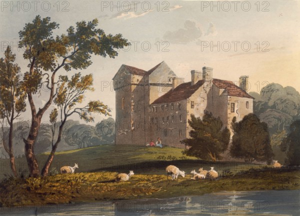 Branksome Castle, around 1850, southwest of Hawick in the Scottish Borders and is known primarily