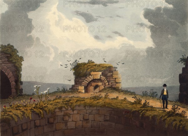 Furnace on the summit of Coningsborough Castle, medieval castle ruins in the village of Conisbrough