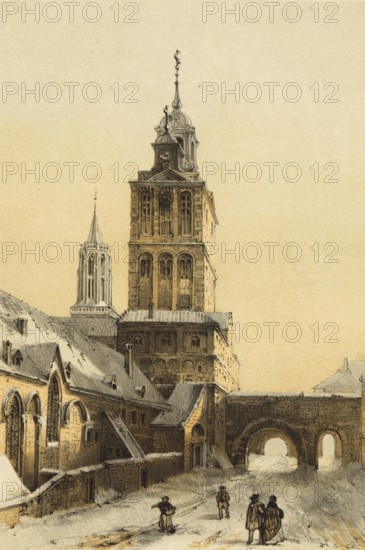 The Catholic Church of St. Servaas in Maastricht, the Netherlands, is a Romanesque, three-nave