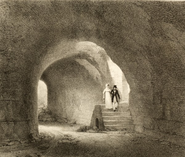 Vomitorium, architectural masterpiece for mass control of visitors in the Colosseum in Rome, around
