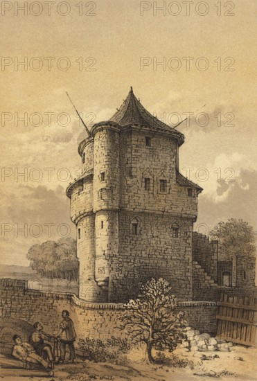 Pulverturm, buildings used to store gunpowder within the fortifications, 1860, Maastricht,