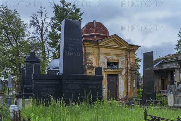 German-Jewish graves, memorial in the back, Jewish cemetery, since 1866, Czernowicz, Bukovina,