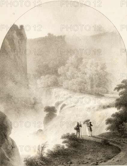 Cascata delle Marmore, marble fall, three-part, artificially created waterfall near Terni in the