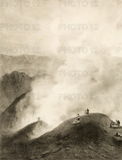 After the eruption of Mount Vesuvius in 1822, Naples, Italy, authentic, digitally restored