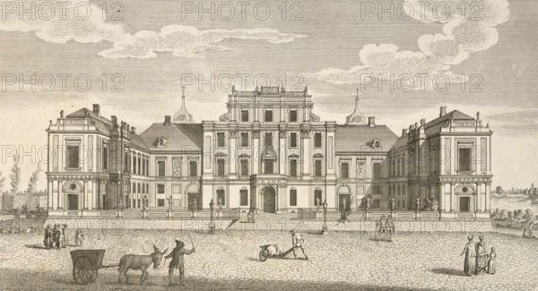 Royal Prussian pleasure palace in Oranienburg, city side, around 1850, Germany, authentic,