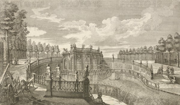 Grotto in the Landgraeflich Kassel Garden in Wilhelmsthal, around 1850, Germany, authentic,
