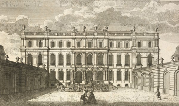 Palace of Princess Amalia, Wilhelm Straße, courtyard, Berlin, around 1850, Germany, authentic,