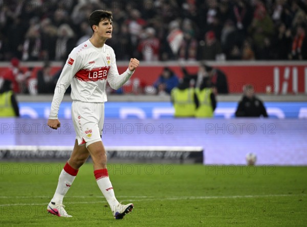 Goal celebration Jose Maria Chema Andres Baixauli VfB Stuttgart (30) Soccer Bundesliga, MHPArena,
