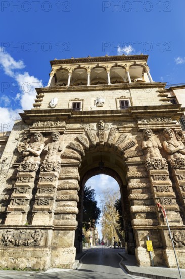 Porta Nuova, decorated triumphal arch, Norman Palace, Corso Vittorio Emanuele, main street of the