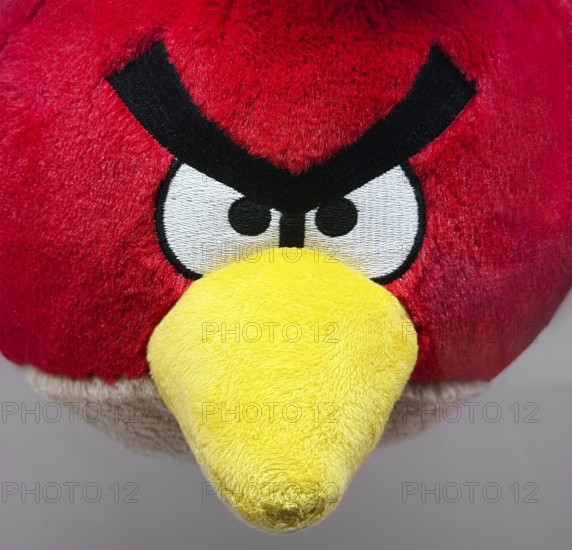 Fabric figure from Angry Birds, one of the most successful mobile games, House of History, Bonn,