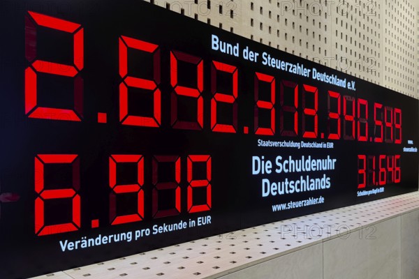 The so-called debt clock was on in Berlin's government district, now in the House of History, Bonn,