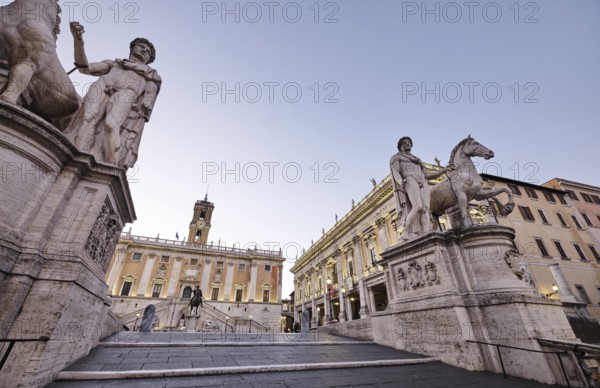 Staircase leading to the Capitoline Square, Statues of the Dioscuri Castor and Pollux, Piazza di