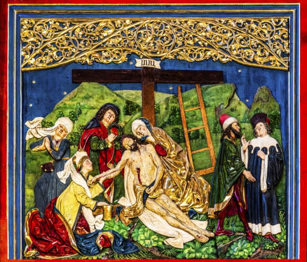 The Descent from the Cross, high altar, Veit Stoß, closed front, St. Mary's Church, 1489, Krakow,