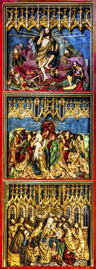 Right wing, Resurrection of Christ, Ascension of Christ, outpouring of the Holy Spirit, high altar,