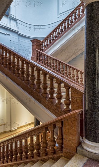 Restored staircase, interior design in the Museum of Communication on Leipziger Straße in Berlin
