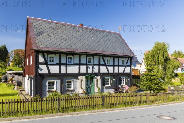 A heritage-protected building in Zittau, district of Schlegel, Upper Lusatia, Saxony, Germany