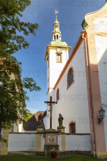 Group of figures Crucifixion at the Abbey Church, St. Marienthal Abbey on the Neisse, Ostritz,