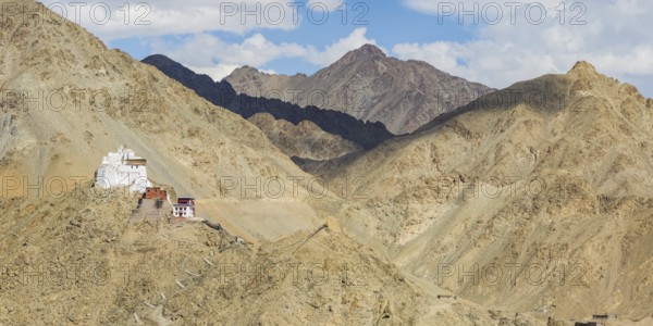 Namgyal Tsemo Gompa monastery on Tsenmo Hill, a viewpoint over Leh, Ladakh, Jammu and Kashmir,