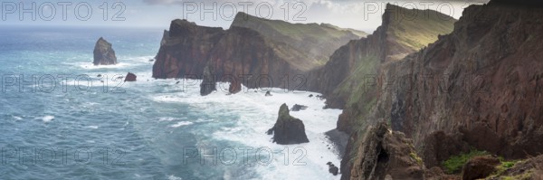Rock formations in the Atlantic Ocean, volcanic peninsula, Ponta de São Lourenço, Ponta de Sao