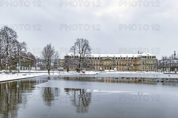 Winter in Stuttgart. It snowed overnight and the city is wintry white early in the morning. New