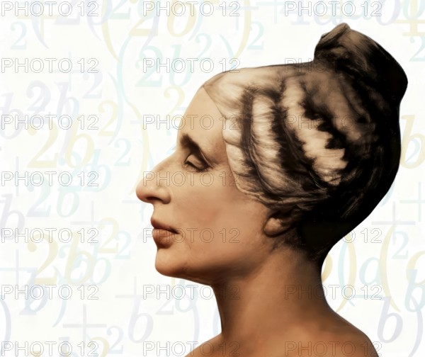 Bust of Marie-Sophie Germain, 1776 –1831, French mathematician, physicist and philosopher,