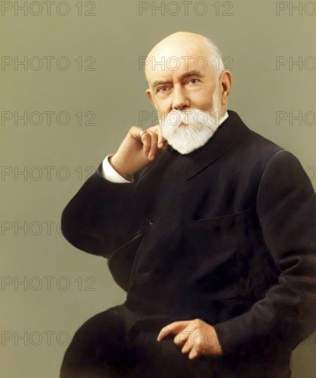 A portrait of Thomas Burberry, 1835 – 1926, an English fashion designer and the founder of the
