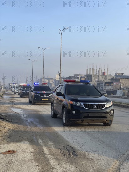 In Aleppo, Syria on January 25, 2026, a 24-vehicle humanitarian aid convoy, carrying UN relief