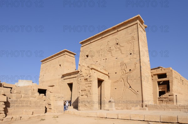 First Pylon, Temple of Isis, Temple of Philae, UNESCO World Heritage Site, Agilkia Island, Aswan,