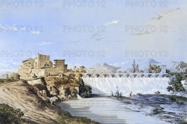 Waterfall of Bend-Amir or the Fall of Bend-Amir, historical dam or water outlet near Persepolis,