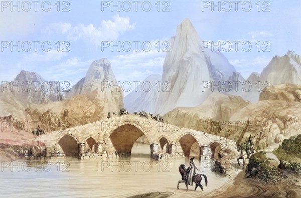 Pont du Kizil-Hauzen, also Kizil-Hauzen Bridge or Kiz Bridge, historical bridge over the river