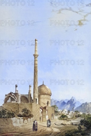 Baba Soukhteh Mosque, Mosquee Baba-Souctah, historical building in Isfahan, Iran, authentic,
