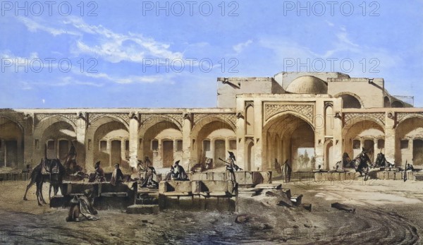 The inner courtyard of the caravanserai of Mahyar, also known as Mayar, is considered an