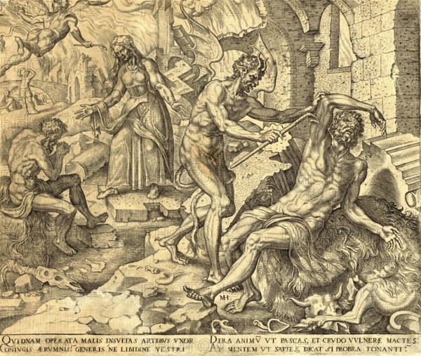 Biblical story of Job, In the Old Testament, the scene describes Job's second test. After Job has