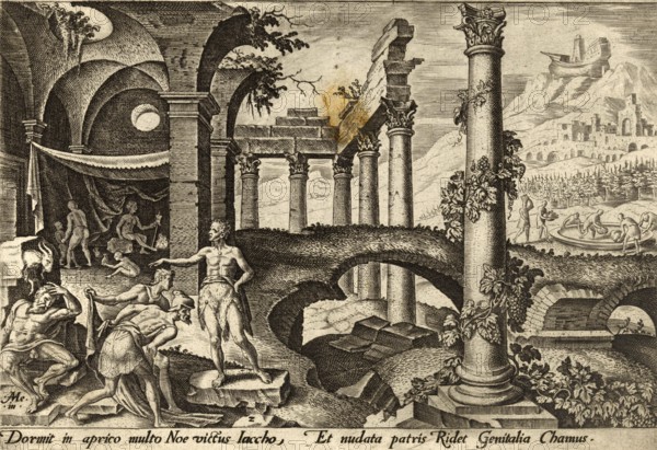 From The Disasters of The Jewish People: After the flood was over, Noah became a winemaker, got