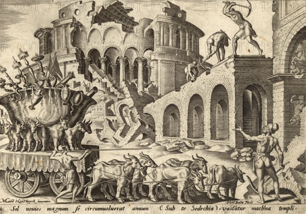 From The Disasters of The Jewish People: The Chaldeans carry away the temple treasures. The work