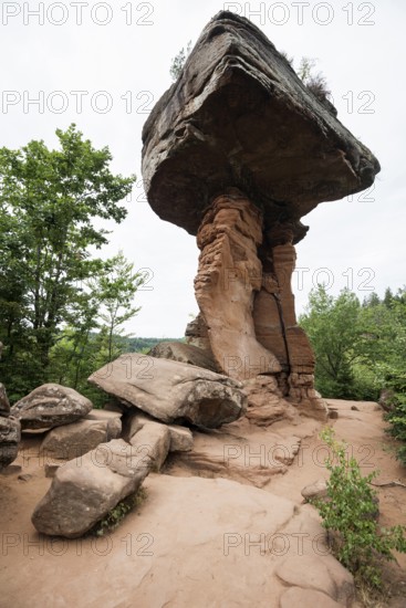 Sandstone rocks, Teufelstisch, near Hinterweidenthal, Dahner Felsenland, Palatinate Forest,