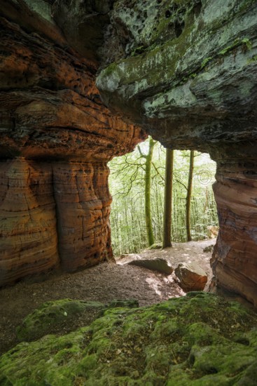 Sandstone Cliffs, Old Castle Rock, near Eppenbrunn, Palatinate Forest, Rhineland-Palatinate,