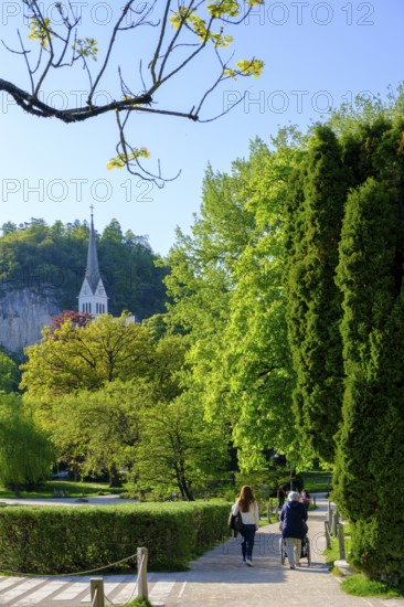 Church in the village, health resort, Bled, Lake Bled, Slovenia