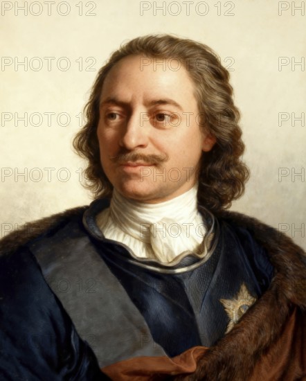 Portrait of Peter the Great, Peter I or Pyotr Alexeyevich Romanov, 1672-1725, Emperor of the
